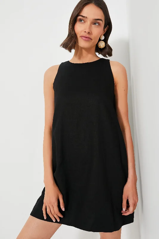 Black Linen Pauline Dress