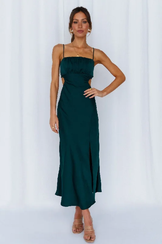 Daytime Affair Midi Dress Forest Green