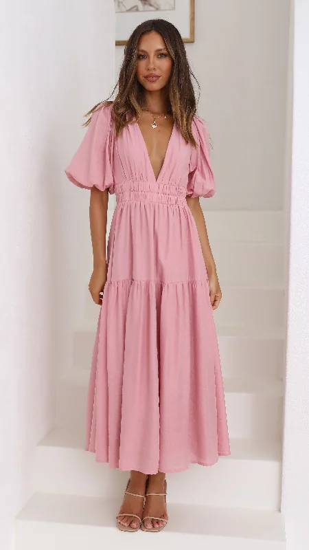 Erin Midi Dress - Soft Pink