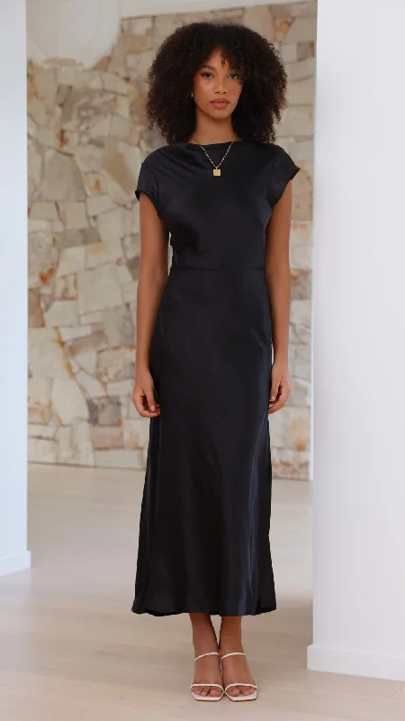 Ivana Midi Dress - Black