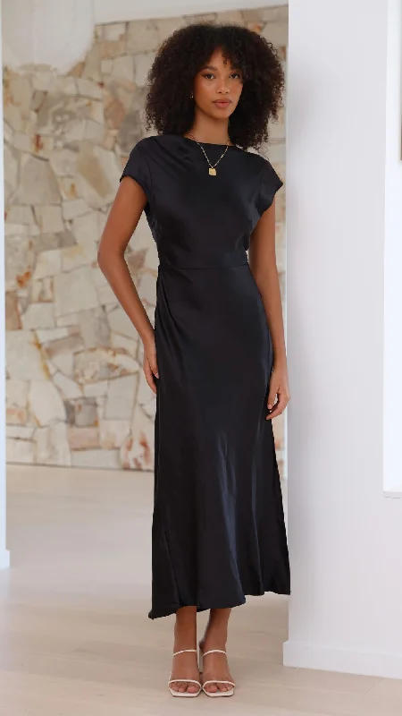 Ivana Midi Dress - Black