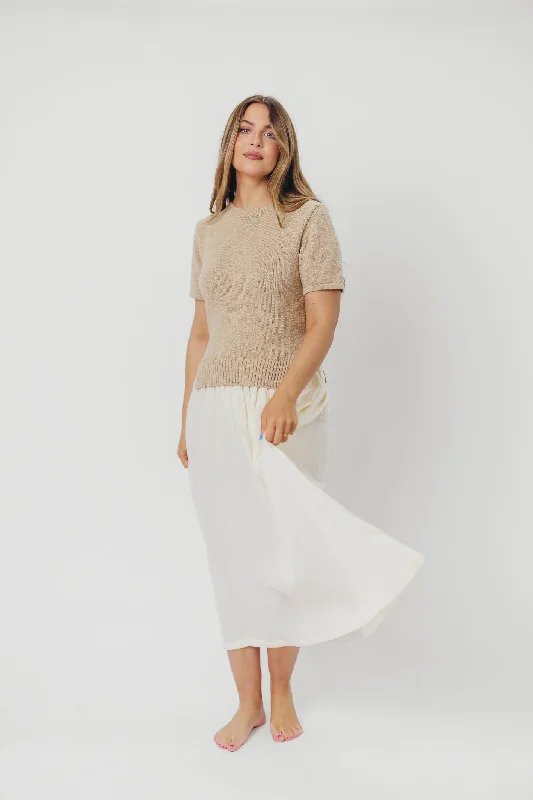 Virginia Knit Midi Dress in Taupe