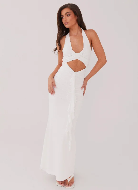 Allanna Frill Maxi Dress - White