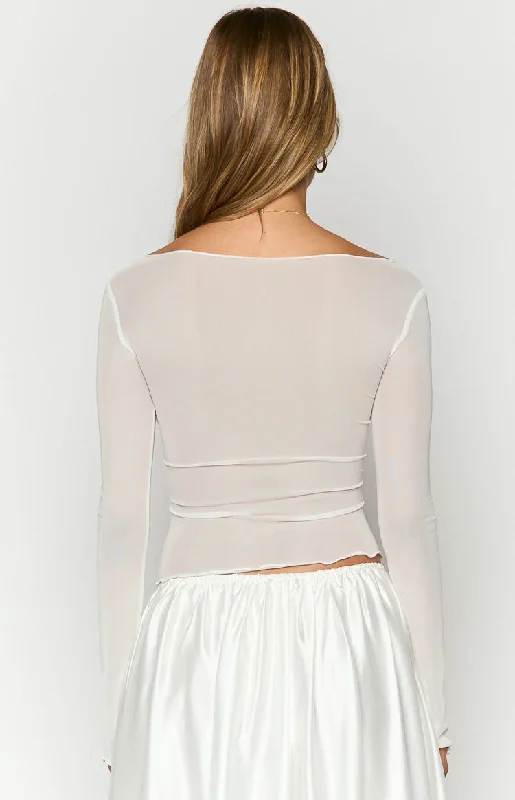 Alonza White Long Sleeve Top