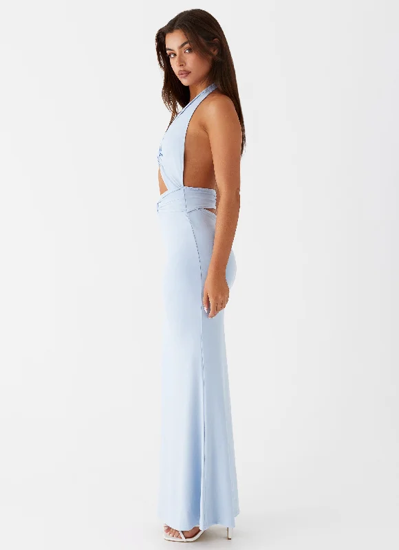 Carolina Twist Maxi Dress - Blue