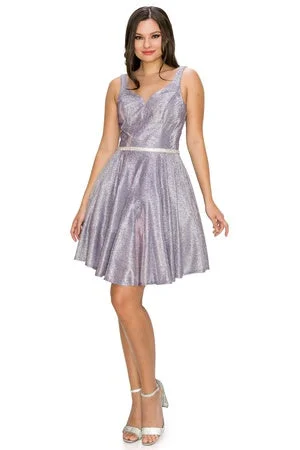 Lilac V Neck Junior Bridesmaid Dress for Women, Sizes XS-3XL