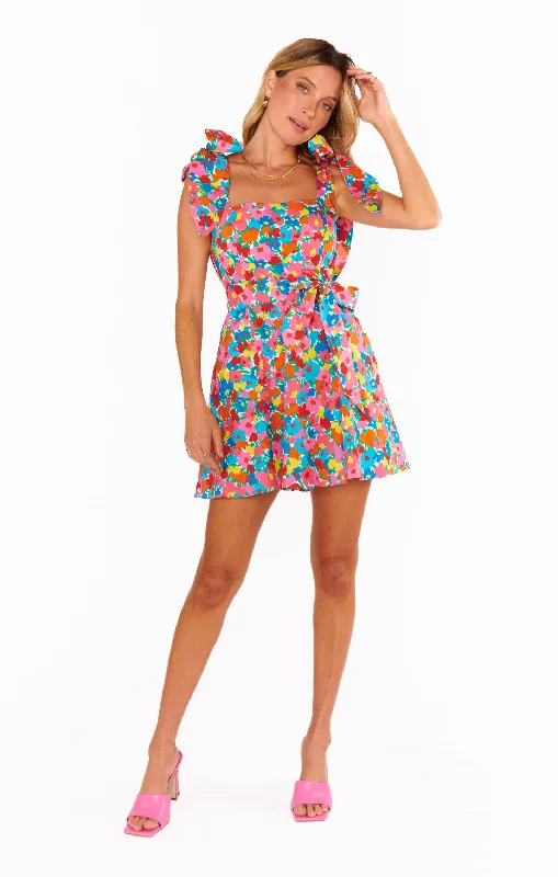 Claire Mini Dress ~ Bright Begonias