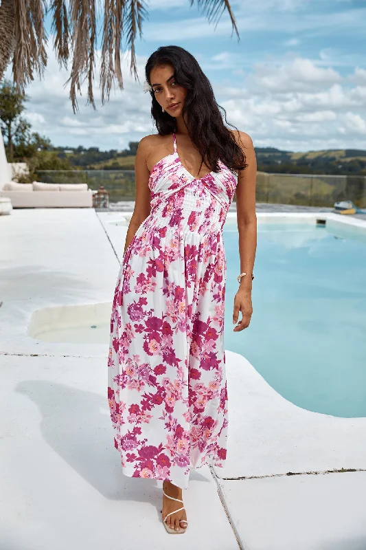 Cross My Heart Halter Maxi Dress Pink