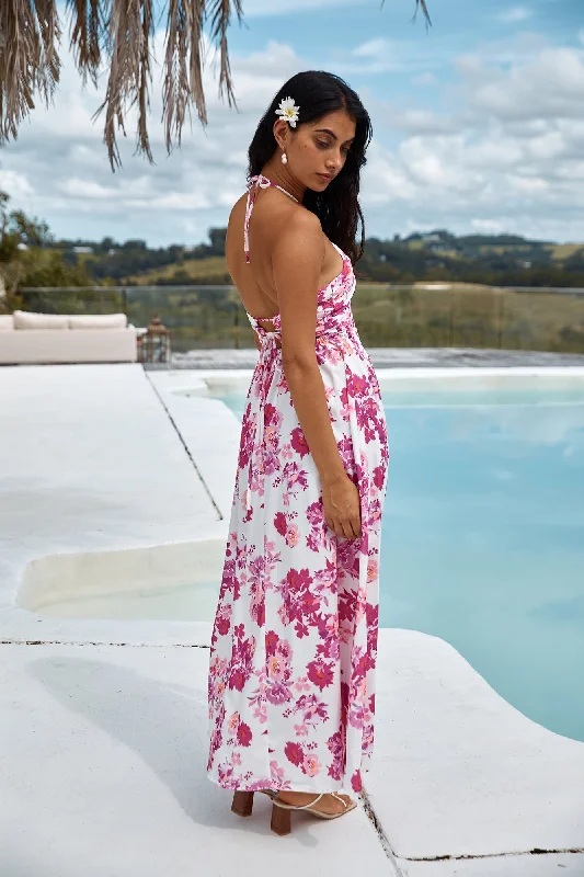 Cross My Heart Halter Maxi Dress Pink