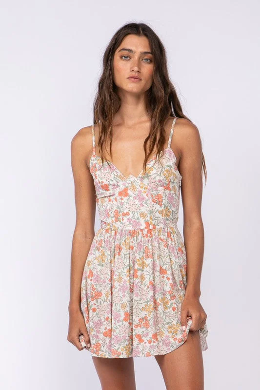 Dalia Cream Elfin Garden Print Cami Dress