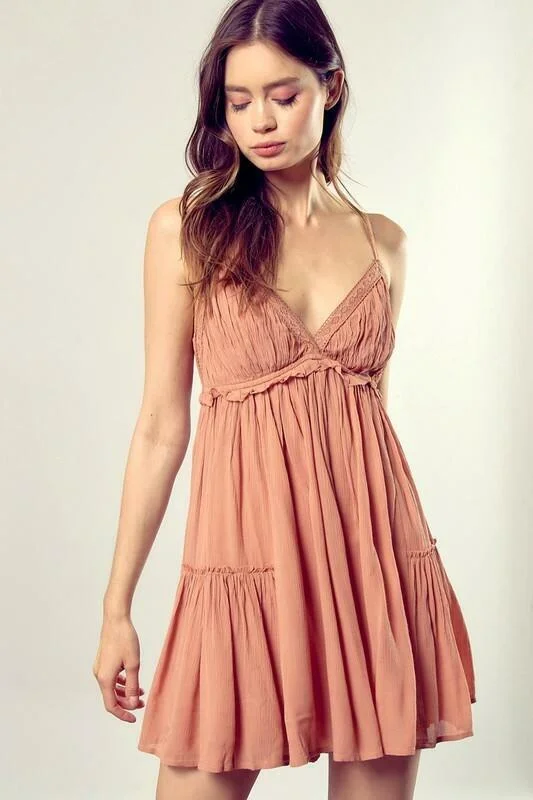 Dani Peanut Cami Ruffle Mini Dress