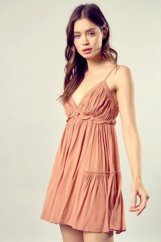 Dani Peanut Cami Ruffle Mini Dress