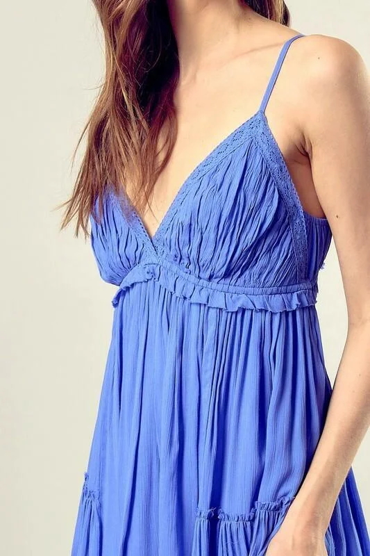 Dani Periwinkle Blue Cami Ruffle Mini Dress