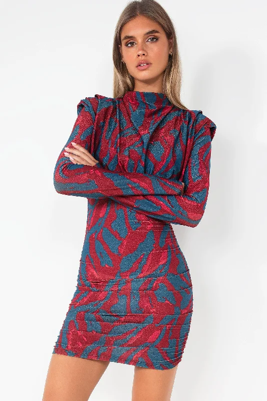 Darla Red Shimmer Print Dress