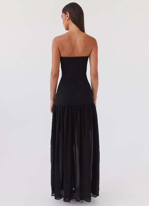 Eden Strapless Maxi Dress - Black