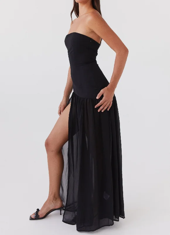 Eden Strapless Maxi Dress - Black