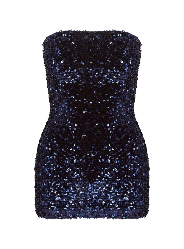 Eldoni Strapless Mini Dress Navy