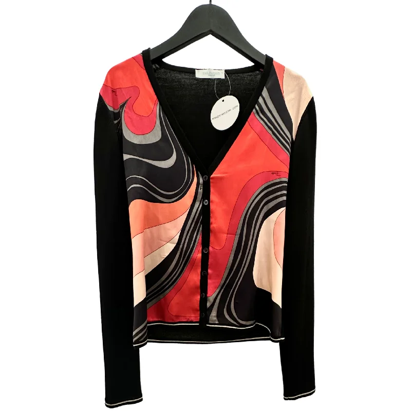 Black with Red Swirl Print Cardigan (Pre-loved)