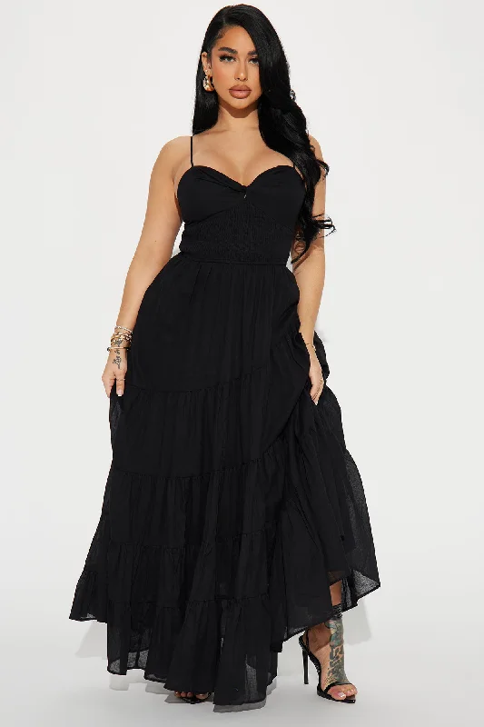 Everly Tiered Maxi Dress - Black