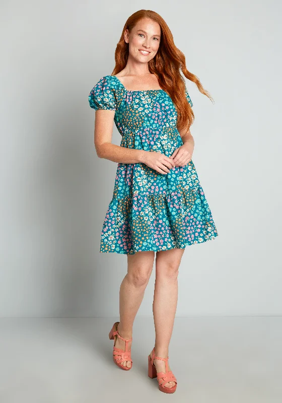 Floral Pastoral Mini Dress