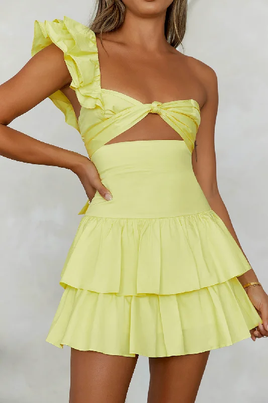 HELLO MOLLY Ruffled Out Dress Yellow