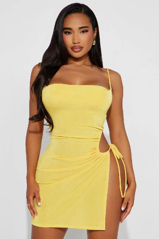 Just A Lil Vacay Mini Dress - Yellow