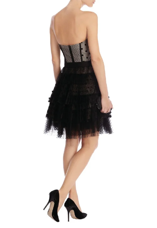 Black Tutu Polka Dot Strapless Mini Dress