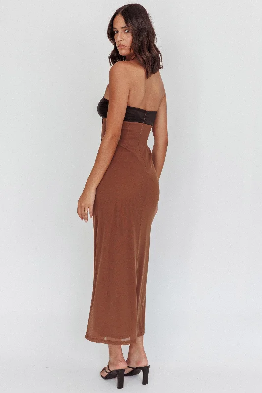 Keep Her Wild Strapless Tied Bust Dress Cedar