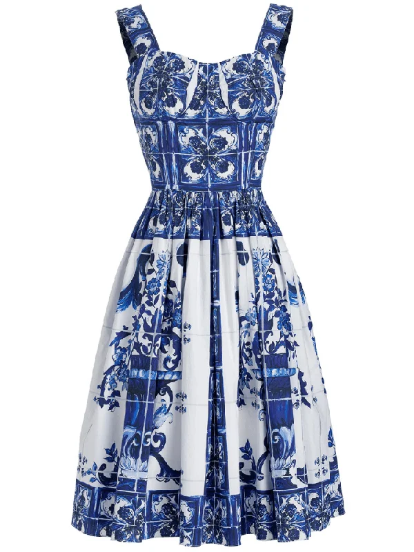 Kim Print Dress - Blue Print