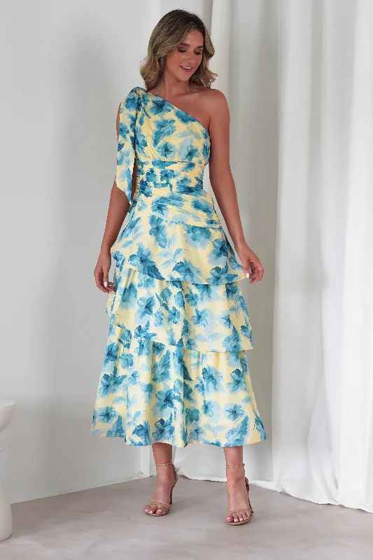 Kirsten Floral Maxi Dress| Yellow/Blue