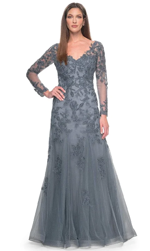 La Femme 31887 - V-Neck Beaded Formal Dress