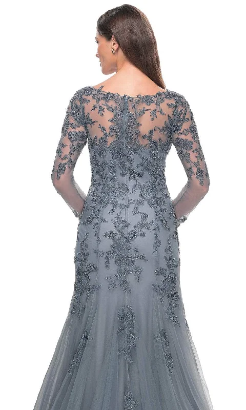 La Femme 31887 - V-Neck Beaded Formal Dress