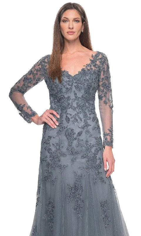 La Femme 31887 - V-Neck Beaded Formal Dress