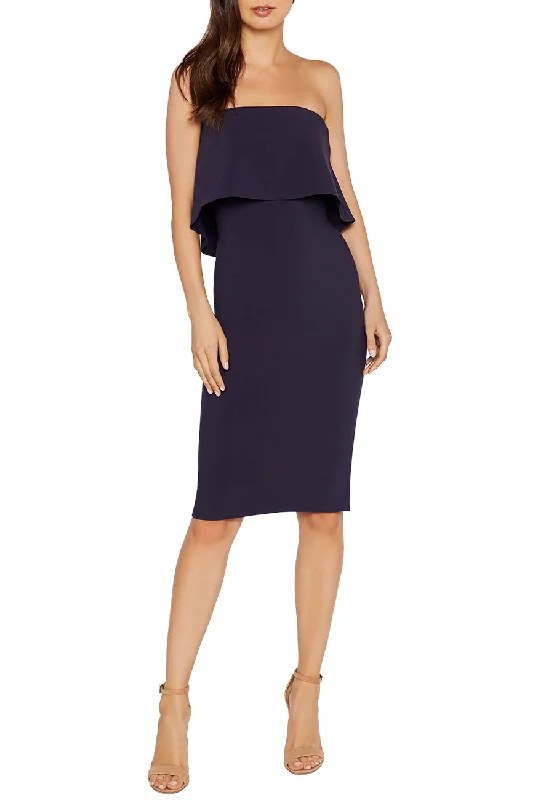 Dark Navy Driggs Strapless Midi Dress