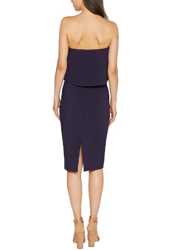 Dark Navy Driggs Strapless Midi Dress