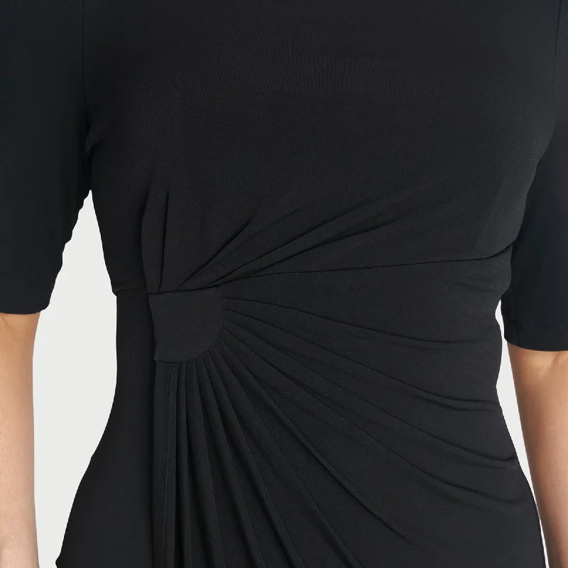 Lisa Black Faux Wrap Dress