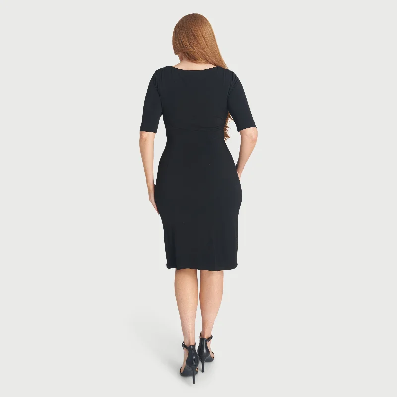 Lisa Black Faux Wrap Dress