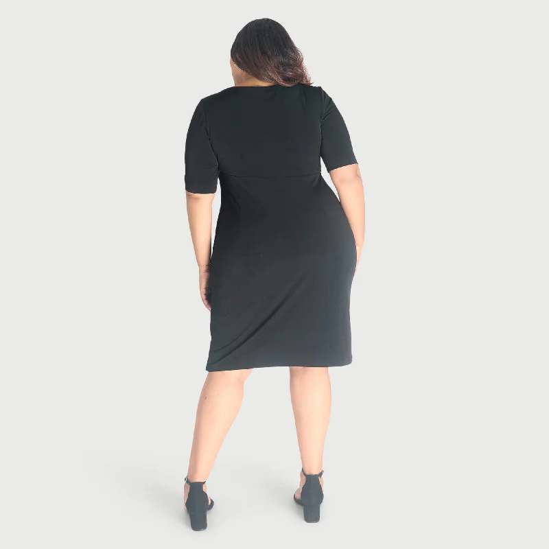 Lisa Black Faux Wrap Dress