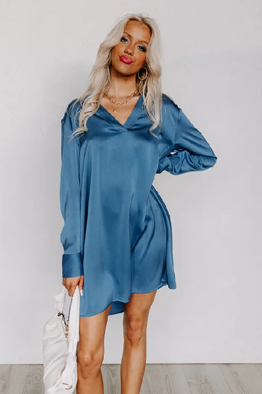 Love Crush Shift Dress in Ocean Blue