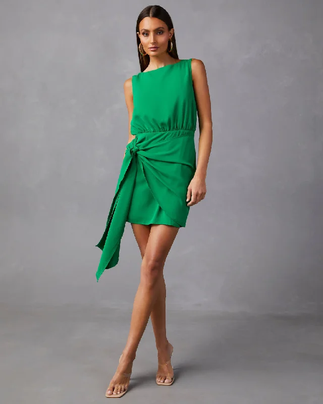 Lyanna Drape Front Tie Mini Dress