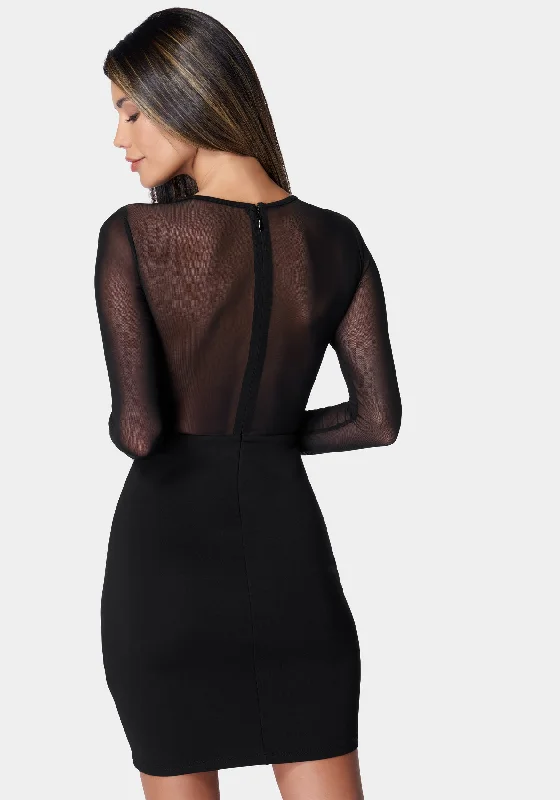 Mesh & Lace Illusion Dress