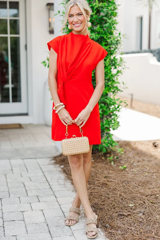 Picture It Red Cap Sleeve Dress