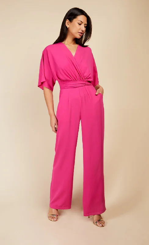 Pink Twist Detail Jumpsuit