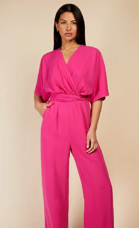 Pink Twist Detail Jumpsuit