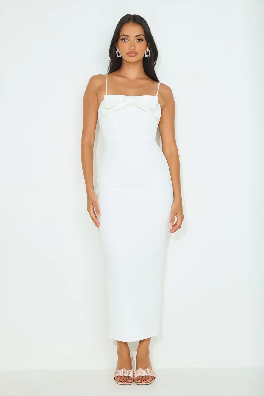 Pretty Bow Maxi Dress White