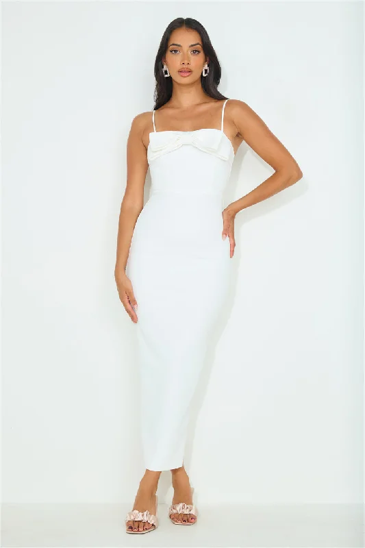 Pretty Bow Maxi Dress White