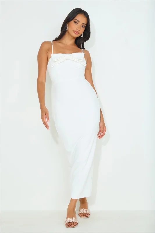 Pretty Bow Maxi Dress White