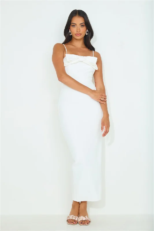 Pretty Bow Maxi Dress White