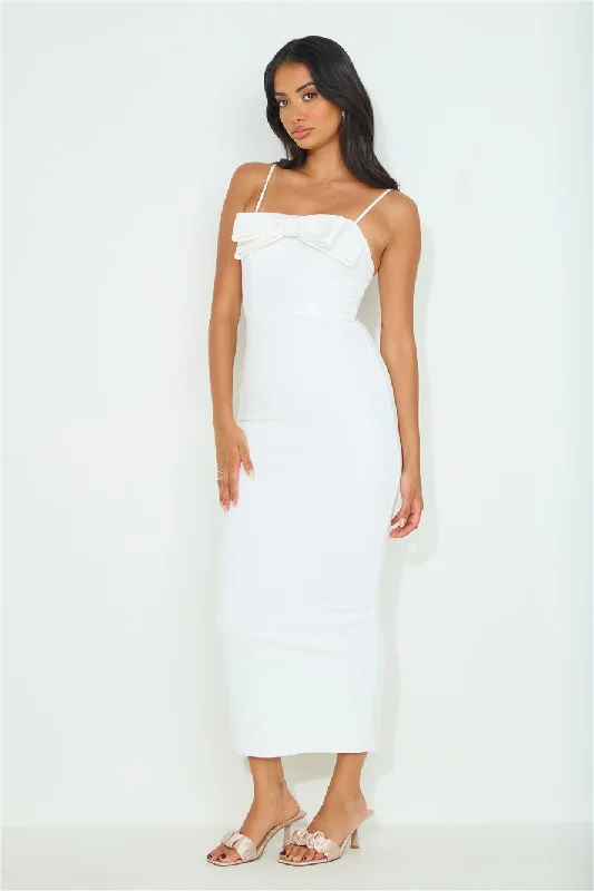 Pretty Bow Maxi Dress White