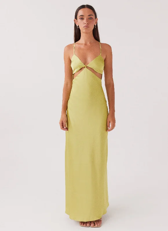 Raylie Cut Out Maxi Dress - Chartreuse